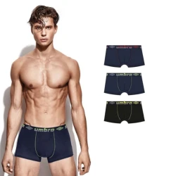Umbro men's stretch cotton boxer briefs 3-pack assorted 2