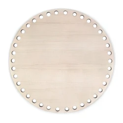30cm round wooden crochet base with pre-cut holes