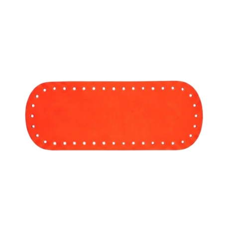 Fondi ovali piccoli in eco pelle per borsa colore arancione - 21cm x 8cm - Mas