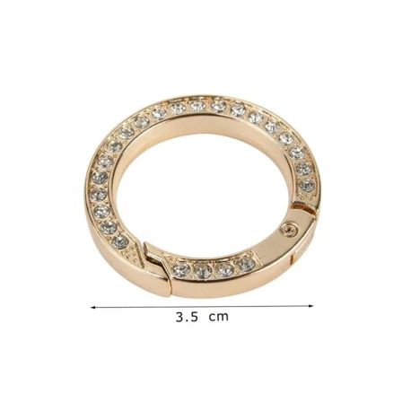 Rhinestone spring O-rings carabiner fasteners, 2-piece set