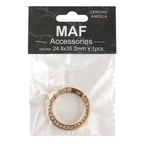 Rhinestone spring O-rings carabiner fasteners, 2-piece set