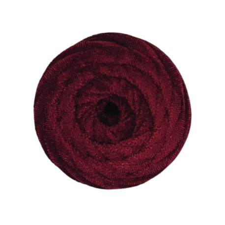Soft velvet flat tubular yarn for crochet bags