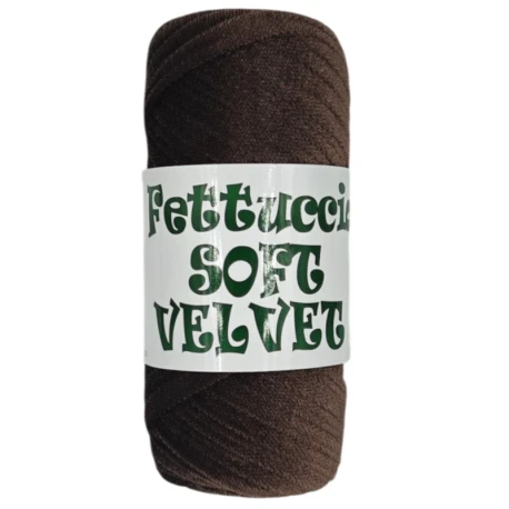 Soft velvet flat tubular yarn for crochet bags