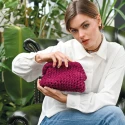 Soft velvet flat tubular yarn for crochet bags