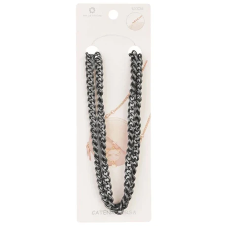 Flat link crossbody chain strap 7mm x 120cm gold silver