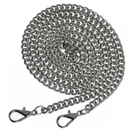 Flat link crossbody chain strap 7mm x 120cm gold silver