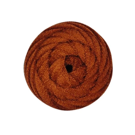 Soft velvet flat tubular yarn for crochet bags