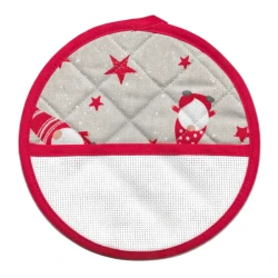 Christmas oven mitt and potholders with Aida cloth insert 2
