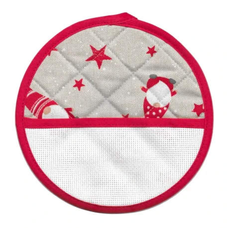 Christmas oven mitt and potholders with Aida cloth insert