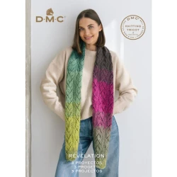 DMC Révélation leaflet: 3 scarf knitting patterns