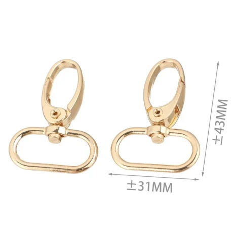2 pcs swivel snap hooks for bags, fits 25–30 mm straps