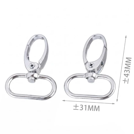 2 pcs swivel snap hooks for bags, fits 25–30 mm straps