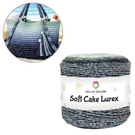 Soft Cake Lurex cotone sfumato 250g per borse