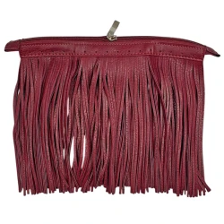 30cm zipper with 20cm faux leather fringe for boho bags