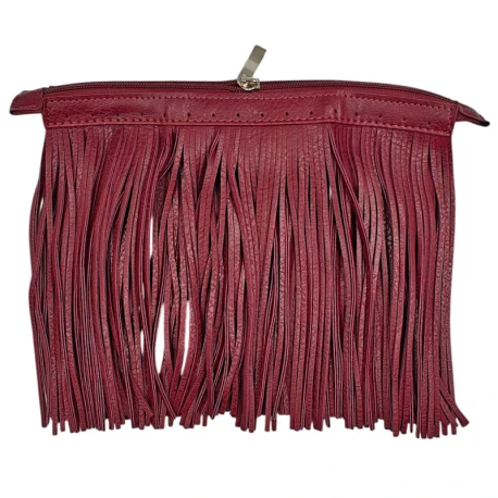 30cm zipper with 20cm faux leather fringe for boho bags