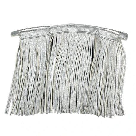 30cm zipper with 20cm faux leather fringe for boho bags