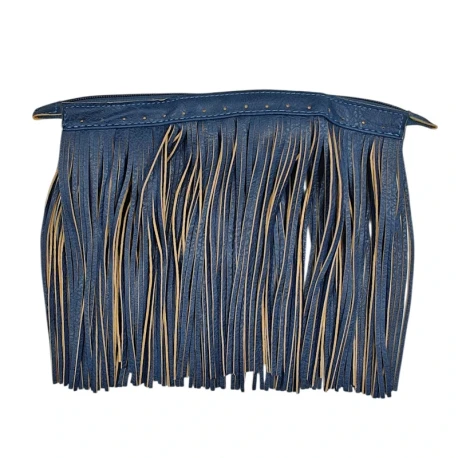 30cm zipper with 20cm faux leather fringe for boho bags