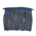 30cm zipper with 20cm faux leather fringe for boho bags