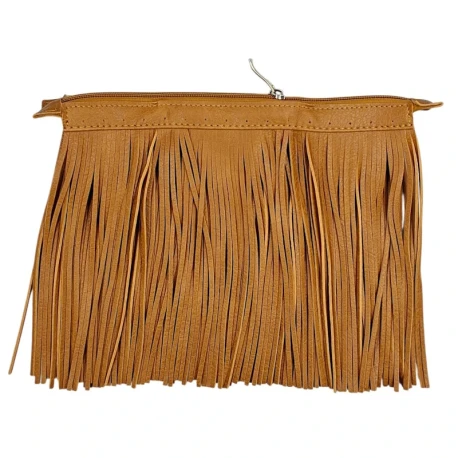 Zip 30 cm con frange in ecopelle per borse e clutch
