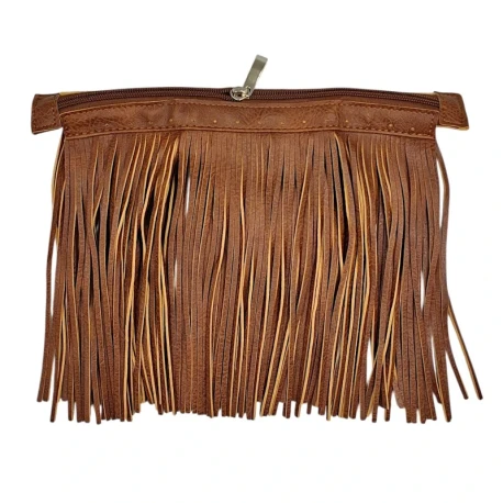 30cm zipper with 20cm faux leather fringe for boho bags