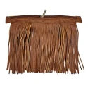 30cm zipper with 20cm faux leather fringe for boho bags