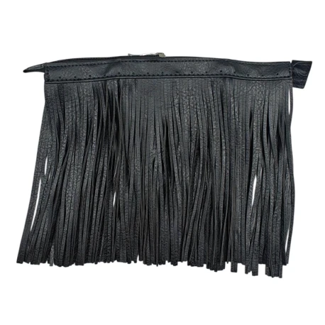 30cm zipper with 20cm faux leather fringe for boho bags