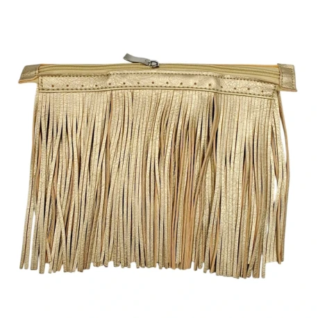30cm zipper with 20cm faux leather fringe for boho bags