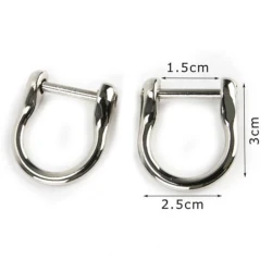 15mm U-shaped horseshoe D-rings with screw bar (set of 4) 2