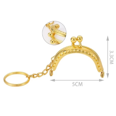 Clic clac closure with key ring petit mini gold coin purse