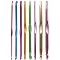 Colorful anodized aluminum crochet hook set 3.5–8 mm