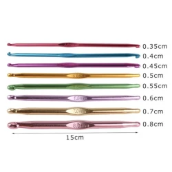 Set 8 uncinetti doppia punta in alluminio 15 cm 2