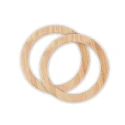 Pair of 13 cm round natural wood bag handles