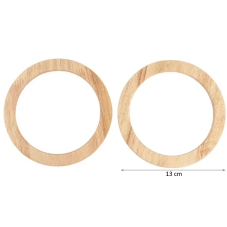 Manici per borse rotondi in legno naturale 13 cm (2 pz)