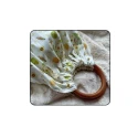 Pair of 13 cm round natural wood bag handles
