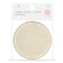 Fondo in legno rotondo Ø10 cm preforato per uncinetto