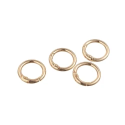 Moschettoni piccoli tondi apribili con sicura a molla Ø 2,3cm - 4 Pezzi oro