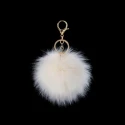 Ciondolo borsa e portachiavi Pom Pom 9 cm eco pelliccia oro