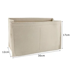 Organizer interno in feltro grande 30x12x17 cm con zip 2
