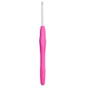 Uncinetto ergonomico 3.5 mm rosa con manico in plastica