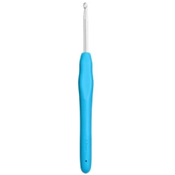 Uncinetto ergonomico 4.0 mm azzurro con manico in plastica