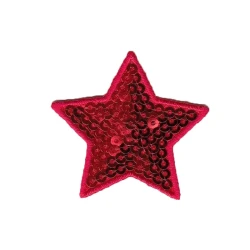 Star Sequins Red patch heat-activated sequin appliqué