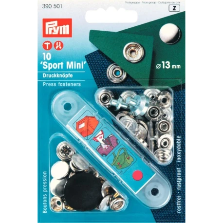 'Sport & Camping Mini' press studs, SILVER, 13 mm - 390501 Prym