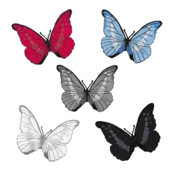 Large embroidered butterfly iron-on patch, colourful appliqué