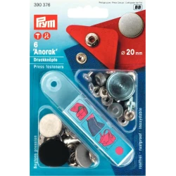 Bottoni a pressione ANORAK disegno Piano FERRO ANTICO PALLIDO 20mm - 390376 Prym 2