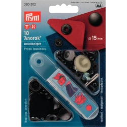 ANORAK BLACK 15 mm press studs - 390302 Prym 2