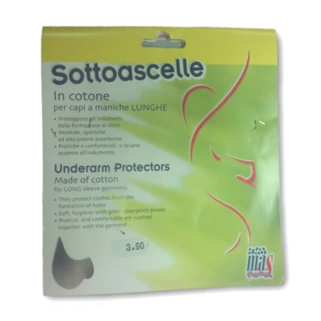 Cotton underarms shield for long-sleeved garments