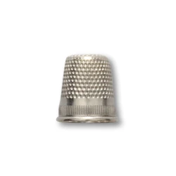 Nickel-plated brass 18 mm sewing thimble with non-slip edge