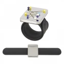 Bracciale con puntaspilli magnetico in elegante colore nero unisex - M472 Mediac