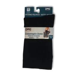 Men's black fleece thermal tights, footless with fly