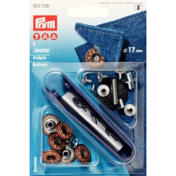 Bottoni per Jeans 17 mm BRONZO ANTICO cappuccio aperto, disegno stella - 622238 Prym